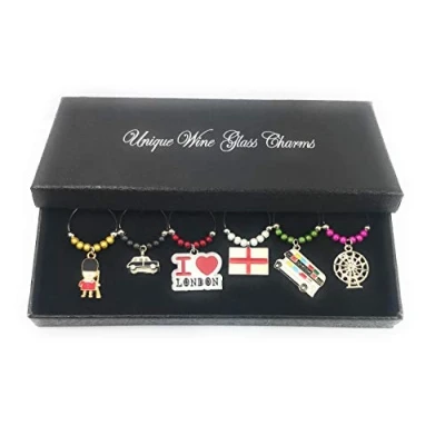 Image of Libby&#039;s Market Place Colourful London Glass Charms with Gift Box