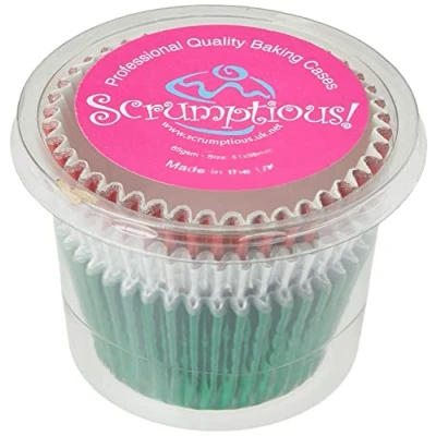 Image of Cupcake Cases 45 Green, Silver &amp; Red Foil by Scrumptious Sprinkles, 10x10x7 cm