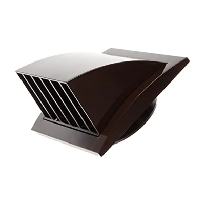 Image of Vent Systems Brown 100 mm / 4&quot; inch Exhaust Cover Louvered Dryer Hood Cap One Directional Plastic Air Supply Grille Non Return valve Outlet Cowl