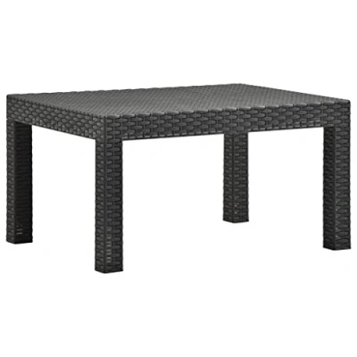 Image of vidaXL Garden Table in Polypropylene Rattan Look, Lightweight, Stylish Modern Design, Anthracite, Perfect for Patio Balcony