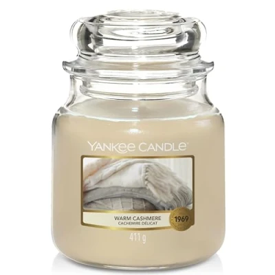 Image of Yankee Candle Scented Candle, Warm Cashmere Medium Jar Burn Time: Up to 75 Hours