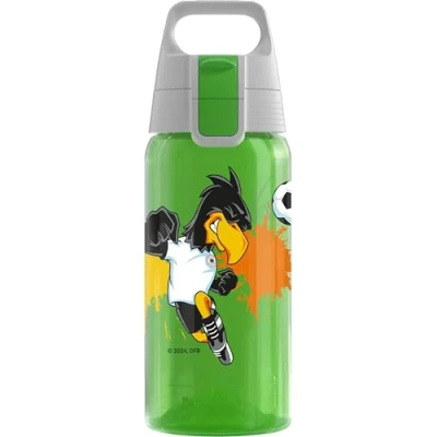 Image of Sigg Sports Water Bottle For Kids Viva One DFB Paul Suitable Carbonated Drinks Leakproof Dishwasher Safe BPA Free School &amp; Bike Green 0.5L