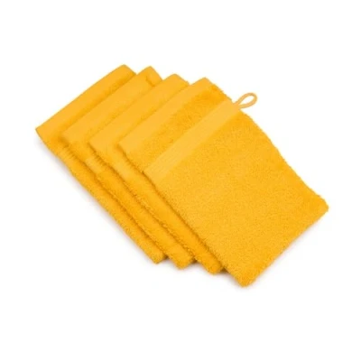 Image of Gözze New York Bath/Shower Glove/Mitt, Set of 4, Soft and Absorbent, 100% Cotton, 17 x 24 cm Yellow