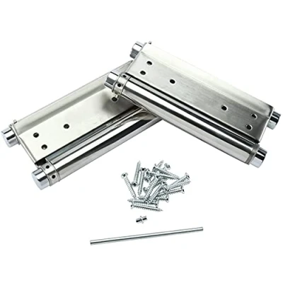 Image of 2 Pcs 8&#039;&#039; Cafe Saloon Door Hinges Double Action Spring Hinge Stainless Steel Self Closing 200mm