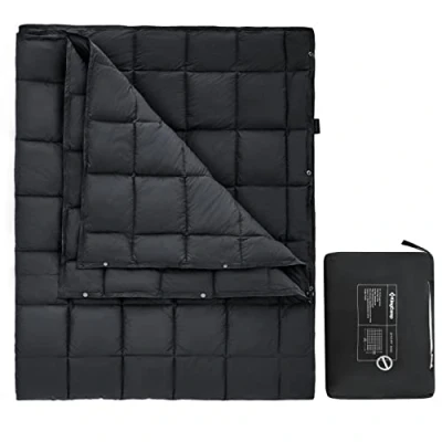 Image of KingCamp Puffy Blankets for Cold Weather Camping, Warm Down Alternative Outdoors Indoors Quilt, Lightweight Compact Packable Windproof Blanket Stadium, Airplane, Travel, Picnics, Backpacking