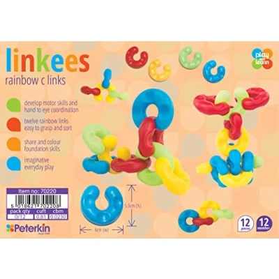 Image of PETERKIN Play &amp; Learn LINKEES Rainbow C Links Pre school Toys Educational Ages 12m+