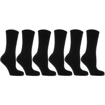 Image of 6 Pairs Ladies Winter Thermal Socks Black UK 4 7