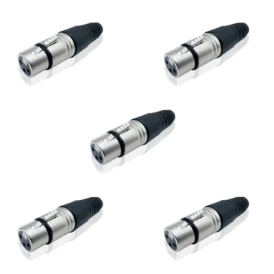 Image of iYueMps 5pcs 3Pin Female XLR Solder Type Microphone Line Plug Connector Mic Audio Socket(5 x Adapter)