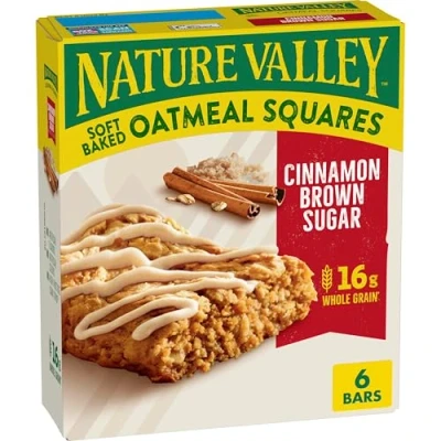Image of Nature Valley , Soft Baked Oatmeal Squares, Cinnamon Brown Sugar, 1.24 Oz Bars, 6 Count