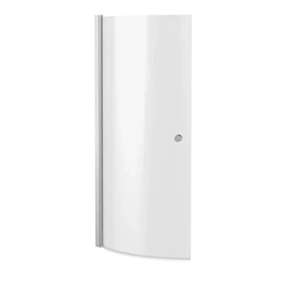 Image of Chrome 6mm Toughened Safety Glass Reversible P Bath Screen with Knob