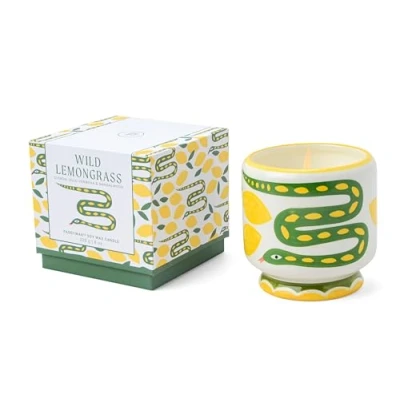Image of Paddywax Scented Candles Dopo Hand Painted Ceramic Luxury Artisan Candle, 226g, Snake Wild Lemongrass