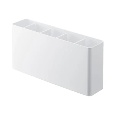 Image of Yamazaki 8146 TOWER Kitchen Tool &amp; Cutting Board Holder, White, Steel/ABS Resin, Minimalist Design, 30 x 6.8 14.3 cm (LxWxH)