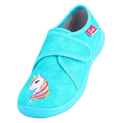 Image of Beck Girl&#039;s Einhorn Low Top Slippers, Turquoise, 6 UK Child