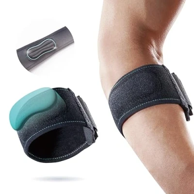 Image of OPPO Tennis Elbow Support Strap with Pad Provides Compression Preventing Injury or Tendonitis for Tennis/Golfers Elbow, Repetitive Strains &amp; Forearm Pain. Adjustable Fit Tension