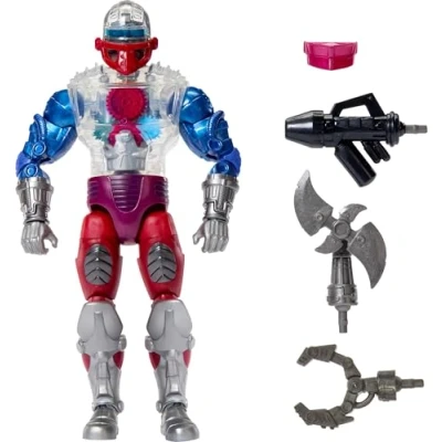 Image of Masters of the Universe Masterverse 7 Inch Action Figure, New Eternia Roboto, MOTU Toy Hero with Clear Mechanical Torso, 30 Articulations