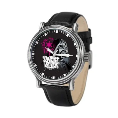 Image of Star Wars Adult Watch, Vintage Analog Quartz Black, Leather