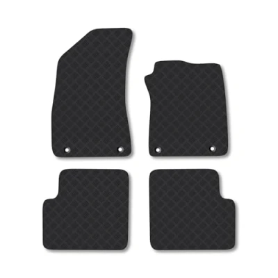Image of Rubber Car Mats Compatible with MG Zs (2017 2022) [Auto] Tailored Fit Floor Set Accessory Black Custom 4 Pieces Clips Anti Slip Backing, Heavy Duty &amp; Waterproof