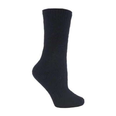Image of HEAT HOLDERS Ladies Thick Winter Warm 2.7 TOG Short Cosy Thermal Wool Rich Socks (4 8 uk, Black (S.Wool))