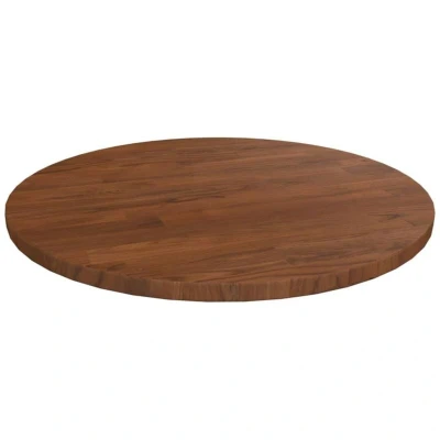 Image of vidaXL Round Table Top Dark Brown Ø40x1.5 cm Treated Solid Wood Oak