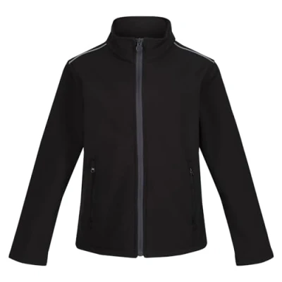 Image of Regatta Kids Classmate Long Sleeve Softshell Jacket Black/Grey 11 12 Years