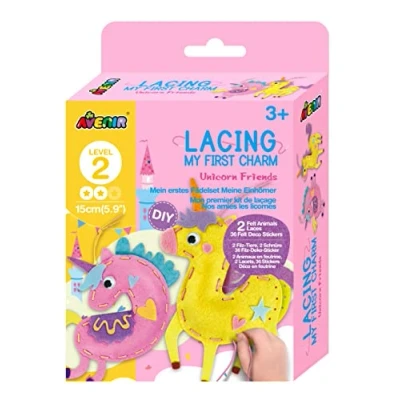 Image of Avenir My First Lacing Charm Unicorn Friends Sewing for Ages 3+ Develop and Stitching Skills