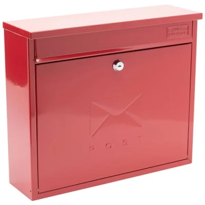 Image of Sterling Elegance Galvanised Steel Wall Mounted Postbox, Red