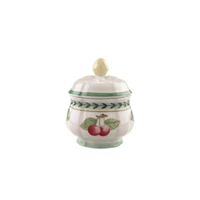 Image of Villeroy &amp; Boch French Garden Fleurence Sugar Bowl, Premium Porcelain, White/Multicoloured