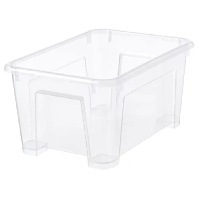 Image of 5 L SAMLA Storage Box Home Organizer Plastic Basket Transparent 28x19x14 cm