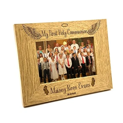 Image of ukgiftstoreonline Girls First Holy Communion Personalised Photo Frame Gift (4 x 6 Inch)