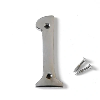 Image of Merriway BH04328 Polished Chrome Screw On House Flat Gate Post Numeral 75 mm (3 Inch) Number 1