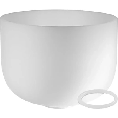Image of Sonic Energy Crystal Singing Bowl 13“ Sacral Chakra 432 Hz Tuning, Note D4 For Meditation, Yoga, Sound Healing Silicone Ring included (CSB13D)