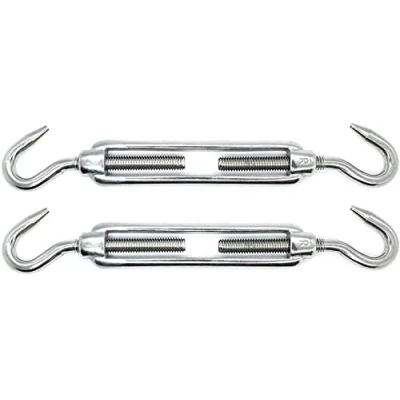 Image of M5 x 70mm Hook &amp; Turnbuckles Wire Tensioner Strainer Closed Threaded A4 Marine Grade Stainless Steel (Pack of 2)