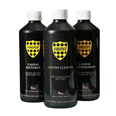 Image of PROTEX Convertible Soft Top Care Kit with Canvas Cleaner/Restorer (Black)/Waterproofer 1Ltr.