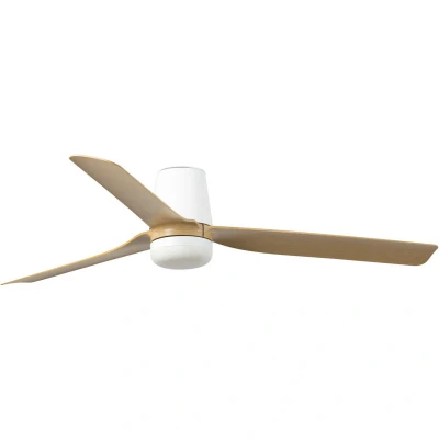 Image of Punt Tub Medium Led White, Light Wood DC Ceiling Fan 6 Speed