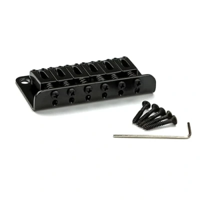 Image of 6 String Electric Guitar Bridge With Screws &amp; Wrench Fixed Hardtail Saddle Replacement Part Easy To Use