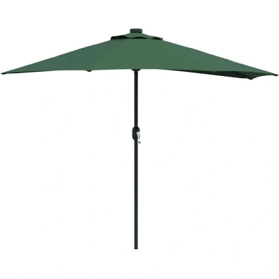Image of vidaXL Half Garden Parasol with Aluminium Pole Green, 294 cm
