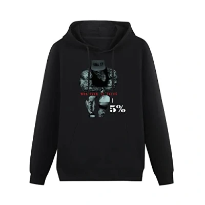 Image of BLUE CAPTAIN Rip Rich Piana 5% Whatever It Takes g Star Men&#039;s Manches Courtes Hooded Long Sleeve Pullover Hoody Sweatershirt Black XL