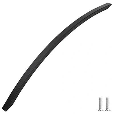 Image of Decoranddecor Slimline Kitchen Door Handles Cabinet Pulls Sleek Design Smooth Lines 288mm Matt Black