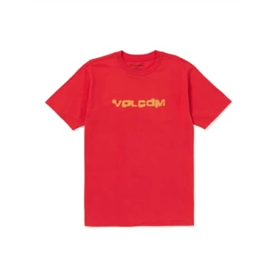 Image of Volcom Men&#039;s Crisp Euro Short Sleeve Tee, Ribbon Red Newro, Medium
