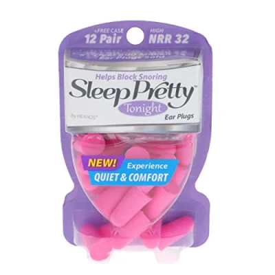Image of Hearos Sleep Pretty Tonight Foam Ear Plugs, Hearing Protection, 32 NRR, 12 Pair,Purple,5803