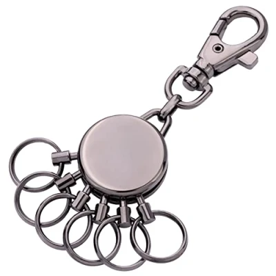 Image of Troika Basic the ingenious key organisation. Makes even biggest keyring easy to handle. Change in seconds. Quality and safety. Gift packaging, Gun Metal, 6 Ringe