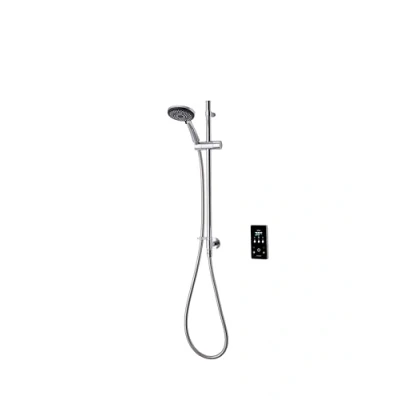 Image of Triton ENVI® Thermostatic Electric Shower 9 kW Inline Wall Fed Kit Smart Digital with Showerhead &amp; Anti Twist Hose Chrome Set