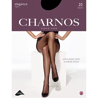 Image of Women&#039;s 1 Pair Charnos 10 Denier Elegance Sheer Tights Visone M