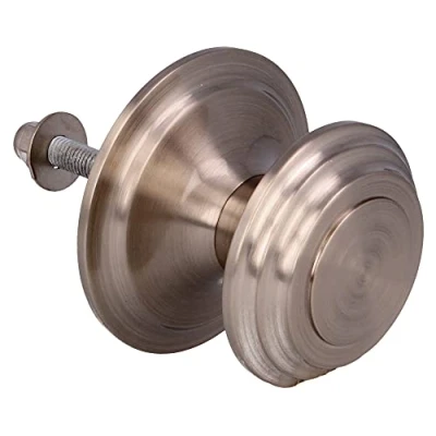 Image of Amig Model 12 Gold Round Solid Brass with PVD Finish for Exterior Doors Handle Diameter 70mm Height 63.5mm Easy Assembly Includes Fixing Nut