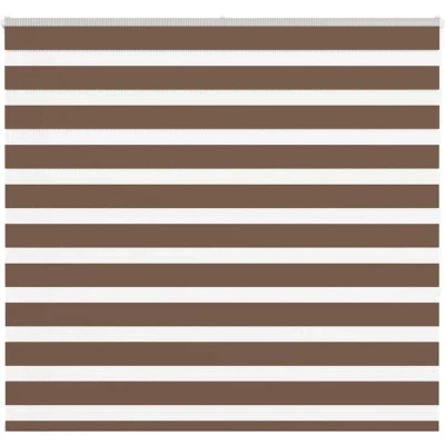 Image of vidaXL Zebra Blind Brown 155x150 cm Fabric Width 150.9 Polyester