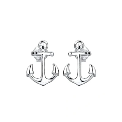Image of Elli Women&#039;s 925 Sterling Silver Sea Anchor Maritime Travel Wanderlust Stud Earrings