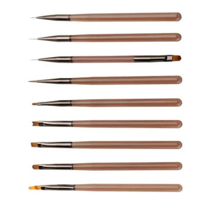 Image of 9 Pieces Nails Brushes Art Set Painting Brush Liner Manicure Tool For