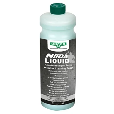 Image of UNGER Power Liquid Cleaning Concentrate (Glass Cleaner 1 Litre, Mixing Ratio 1:100, Streak Free Cleaning) FR10S
