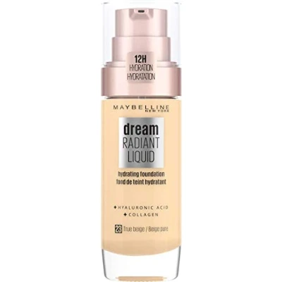 Image of Maybelline Foundation, Dream Radiant Liquid Hydrating Foundation with Hyaluronic Acid and Collagen Lightweight, Medium Coverage Up to 12 Hour Hydration 23 True Beige