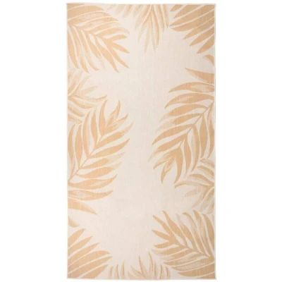 Image of vidaXL Outdoor Flatweave Rug 80x150 cm Leaf Pattern
